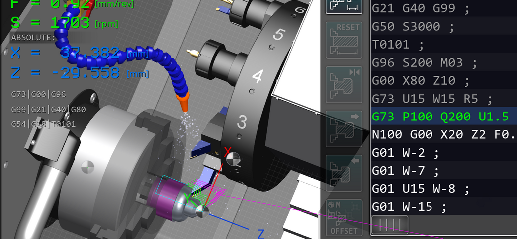 CNC Lathe Simulator screenshot
